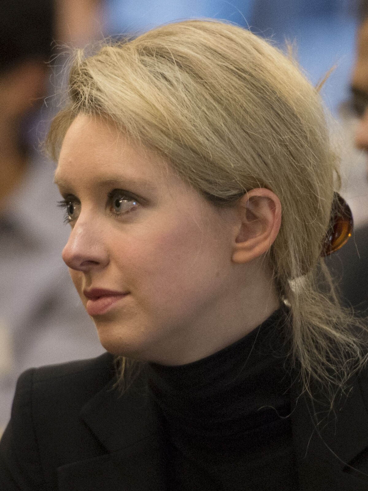 Elizabeth Holmes na Stanfordově univerzitě, 17. dubna 2013. 