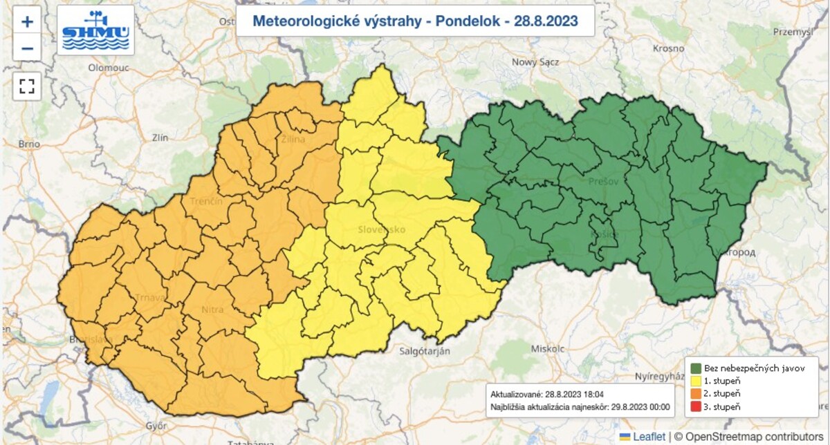 búrky, mapa, počasie