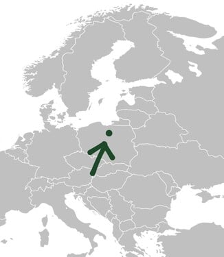 Na akú európsku krajinu ukazuje šípka?