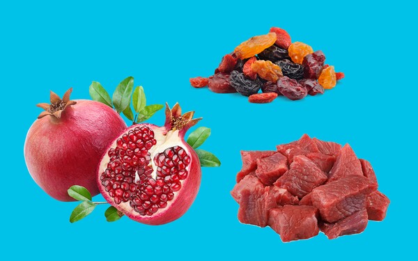Granátové jablko, jahňacie mäso a sušené ovocie ako slivky, hrozienka či marhule sú základom: