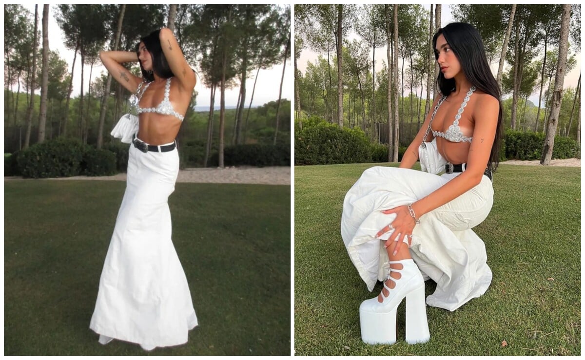 Dua Lipa sa na svoje narodeniny obliekla do bielej. Stredobodom outfitu bola trblietavá mini podprsenka za takmer 3 000 eur.