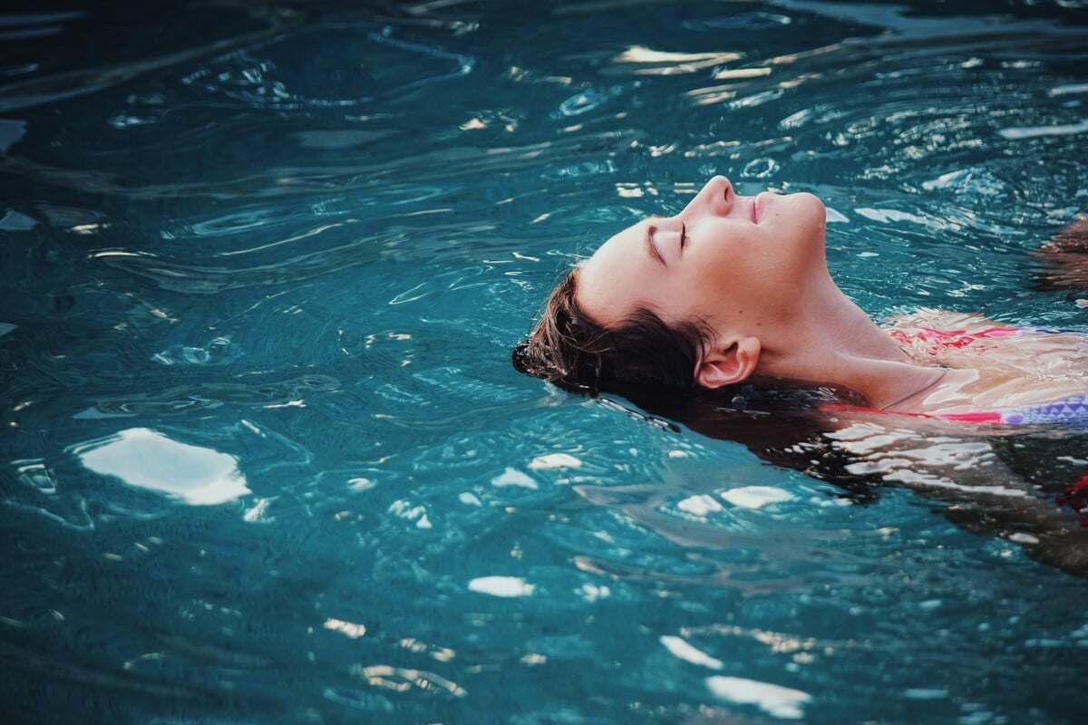 voda, oddych, relax, žena, bazén, wellness