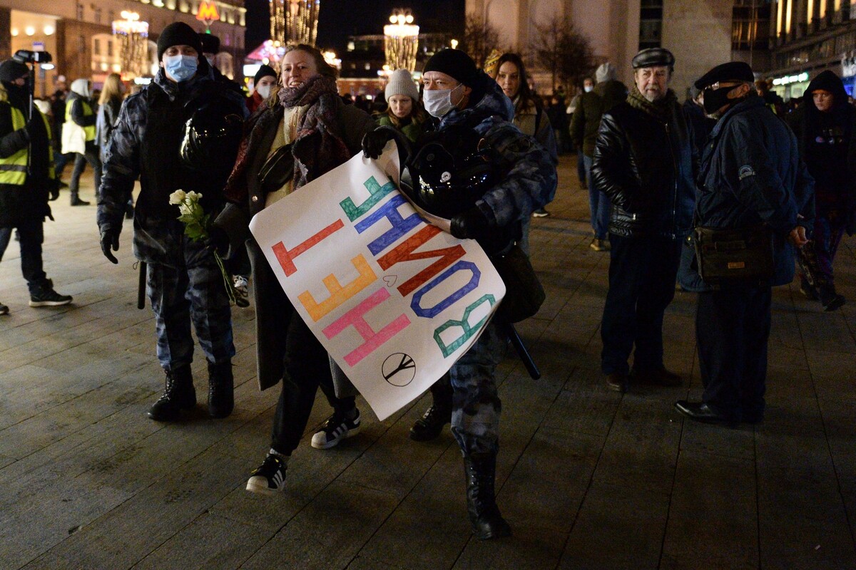 Vojna na Ukrajine Rusko-ukrajinský konflikt Rusko demonštrácia protest proti vojne