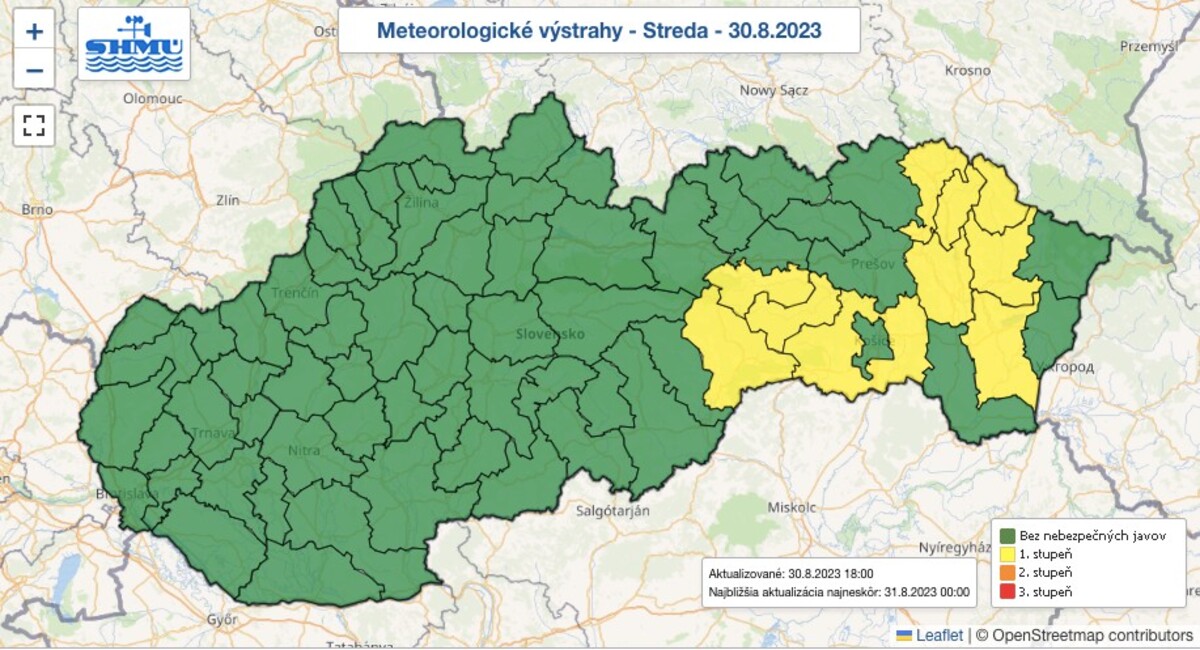 mapa, búrky, počasie