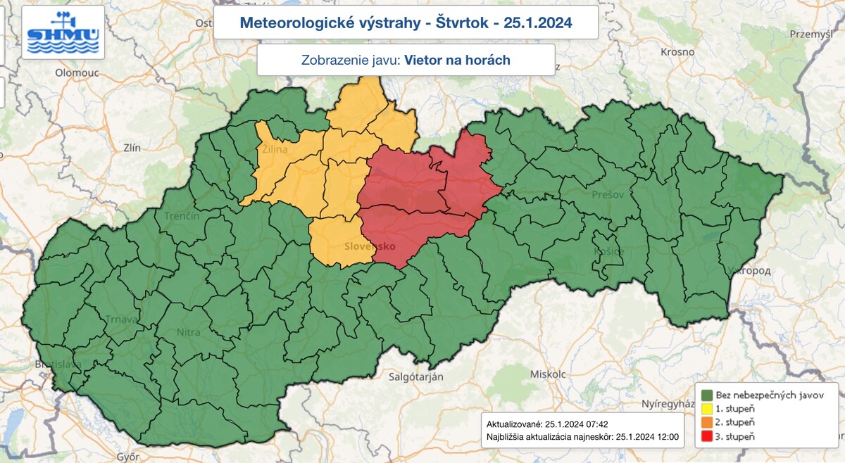 predpoveď počasia , výstrahy 