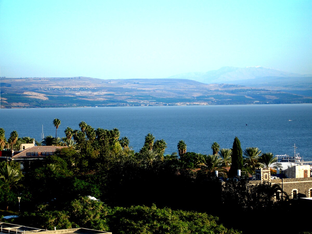 Tiberiadské (Galilejské) jezero v Izraeli.