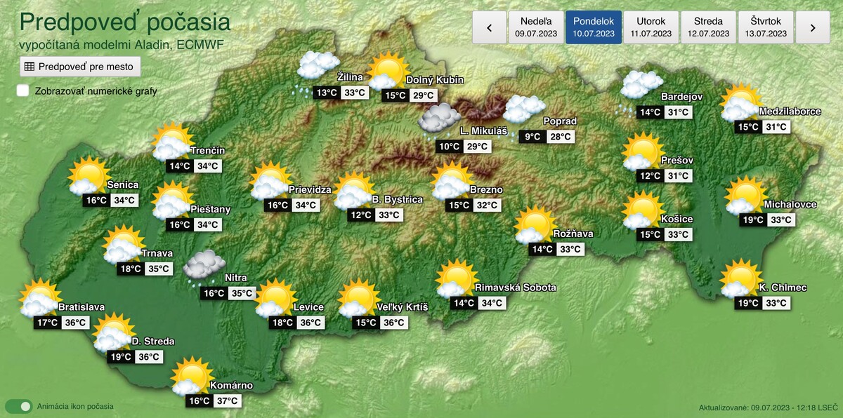 Čaká nás horúci pondelok.