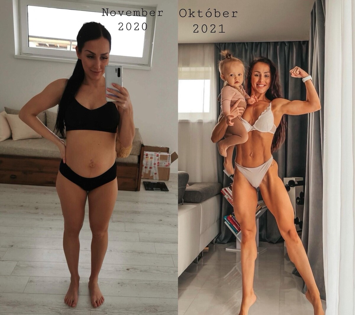 Michaela sa udržiava vo forme aj po tehotenstve.
