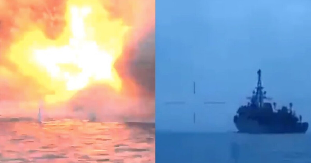 VIDEO: Ukrajina si natočila, jak zasáhla ruskou válečnou loď. Moskva přitom tvrdila, že všechny útoky odrazila