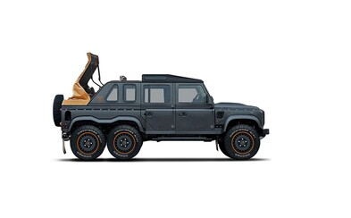 6 kol, 3 řady sedadel, V8 z Corvetty a plátěná střecha. Kahn Design opět hrotí Defender 6 kol, 3 řady sedadel, V8 z Corvetty a plátěná střecha. Kahn Design opět hrotí Defender