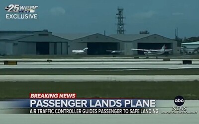 Pasažier súkromného lietadla bez skúsenosti s lietaním pristál na floridskom letisku po tom, čo pilot nebol schopný riadenia.