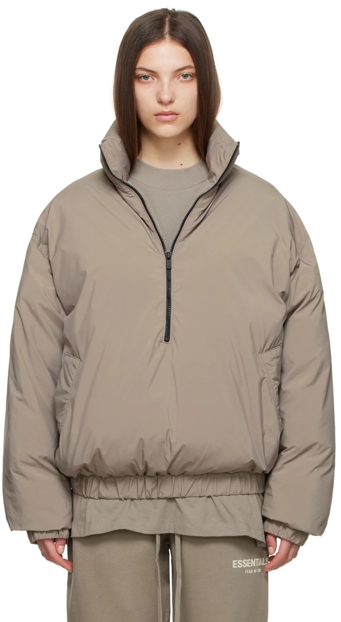 FOG Essentials Taupe Polyester Jacket.