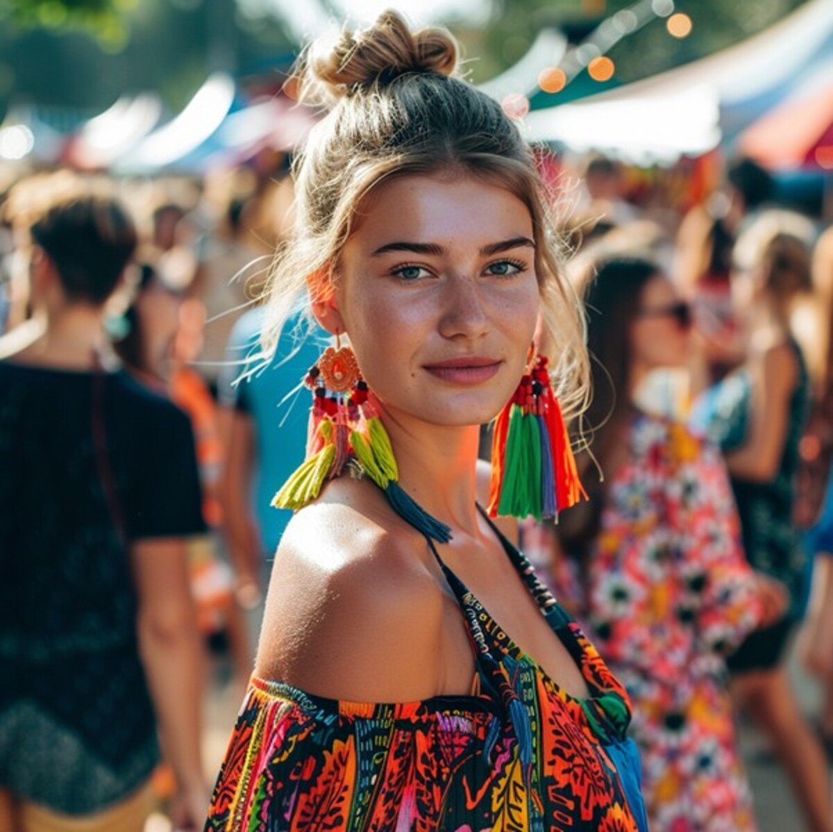 žena na festivale