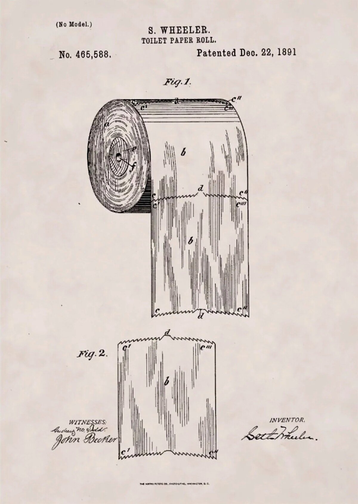 Roku 1891 byl patentován první papír v ruličce Sethem Wheelerem.