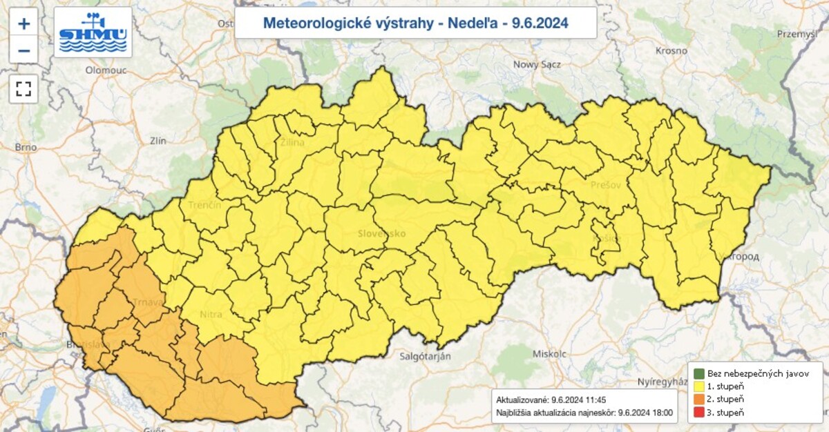 mapa, počasie