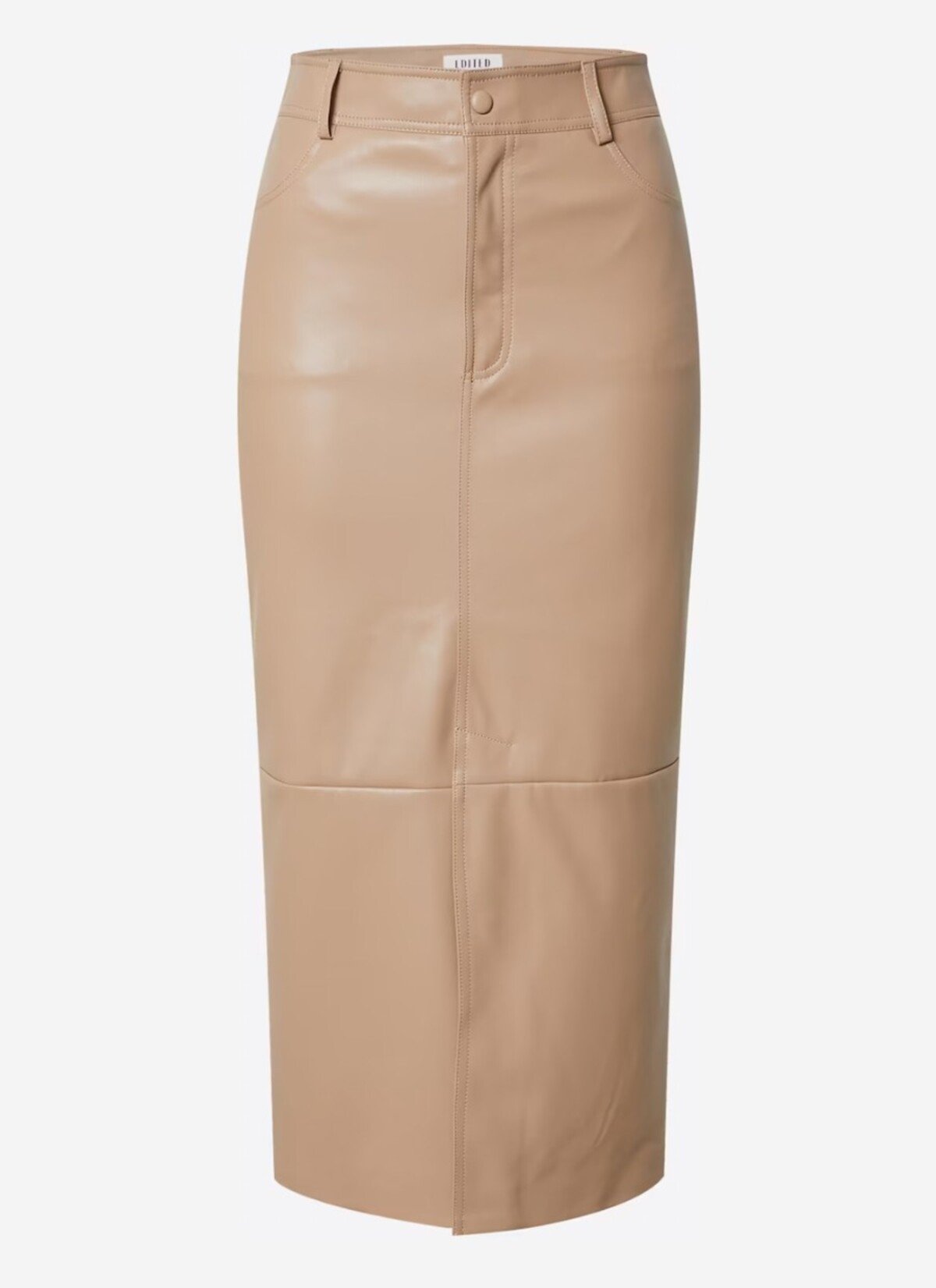 Béžová sukňa EDITED za 69,90 € je elegantným a zároveň extravagantným modelom. Pri kombinácii horného odevu, ako aj obuvi môžeš hodiť pravidlá za hlavu.