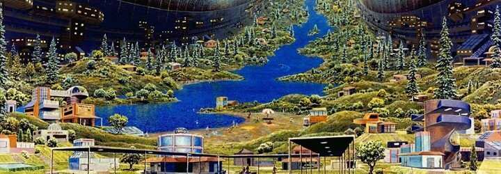 Staré ilustrace z minulého století ukazují, jak si NASA představovala život v roce 2100. Nechybí ani velká vesmírná loď