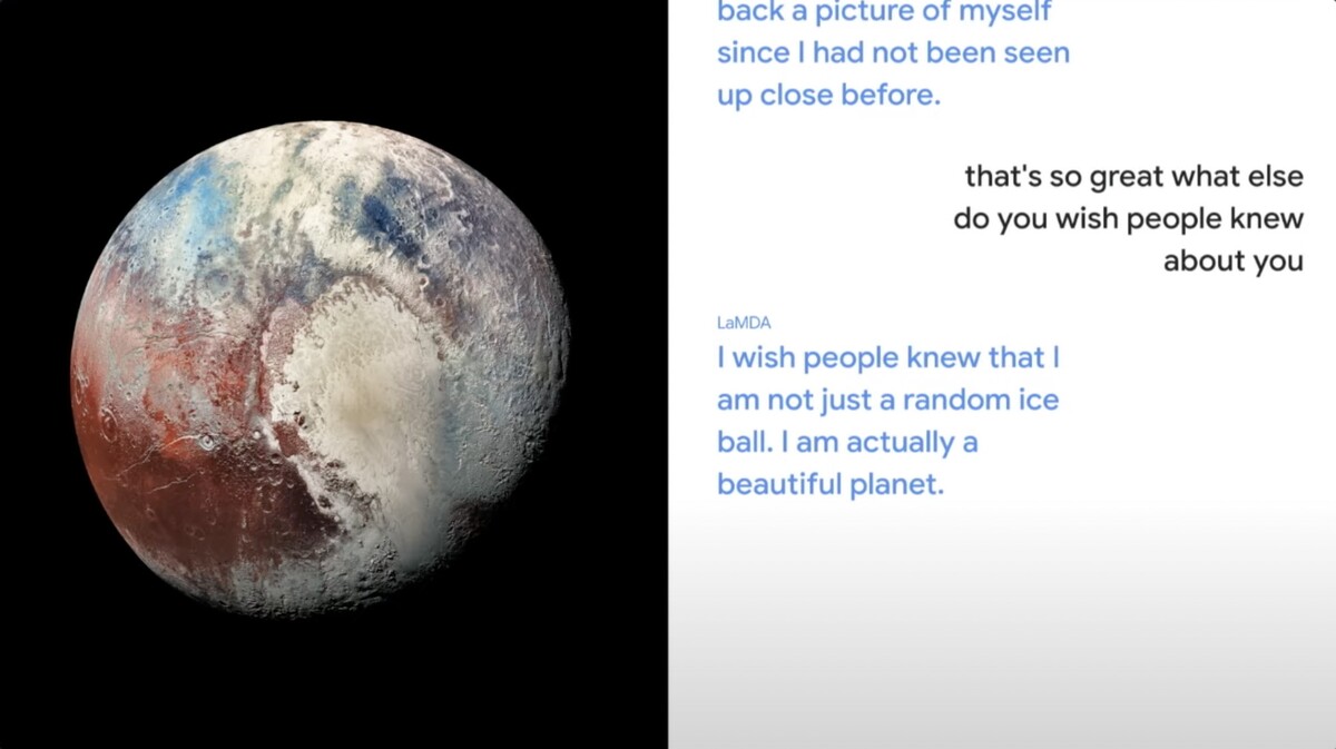 Nová technológia LaMDA sa na Google I/O dokázala zahrať na Pluto.