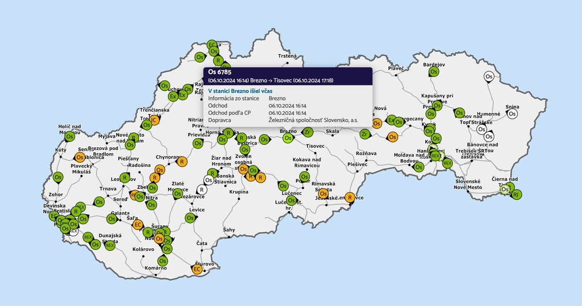 mapa vlaky