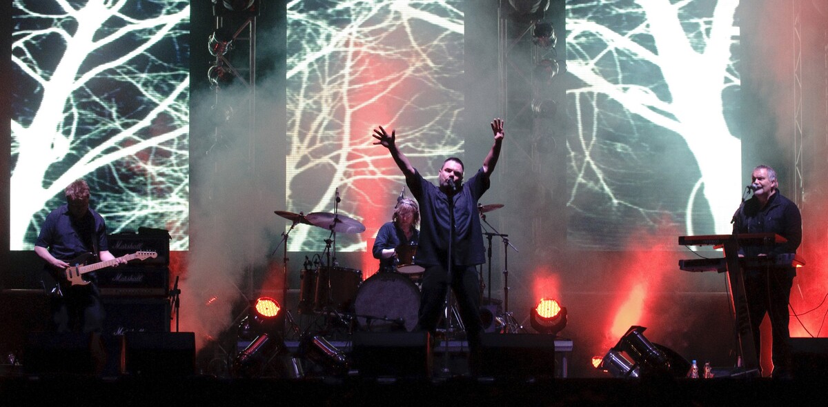 Nemecká synthpopová kapela Alphaville počas koncertu v Nitre v roku 2009.