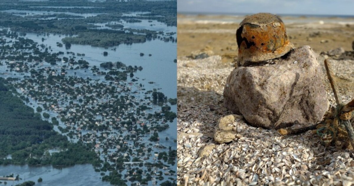 Video: Lebky vojáků i s přilbami. Zničená přehrada na Ukrajině vyplavuje tajemství, která mohou být stará 75 let