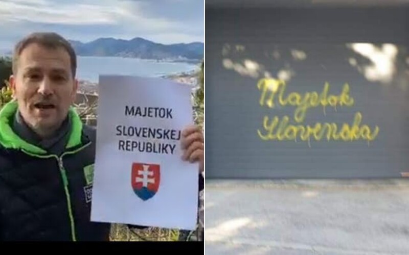 Posprejovali garáž Počiatkovej vily pod Slavínom slovami „majetok Slovenska“. Niekto mi fušuje do remesla, odkázal premiér Matovič.