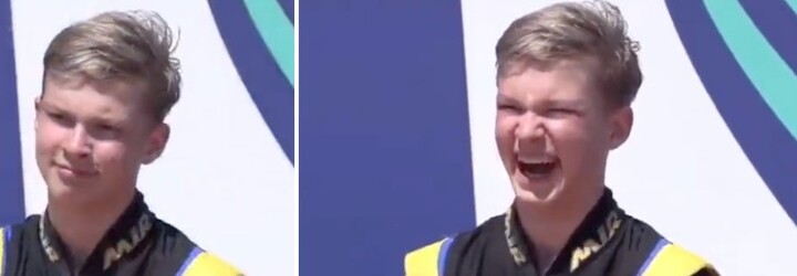 VIDEO: Ruský juniorský jezdec hajloval na stupních vítězů. Ukrajinský soupeř to nenechal bez reakce