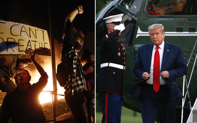 Demonštrácie v USA sa rozšírili už do 30 miest. Donald Trump sa musel skryť do bunkru. Situácia v USA sa stále neupokojila.