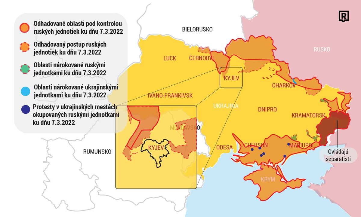 mapa, rusko, ukrajina