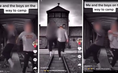 Stredoškoláci natočili krátke video, v ktorom veselo poskakujú v Auschwitzi. Za trest musia napísať esej o Hitlerovi.