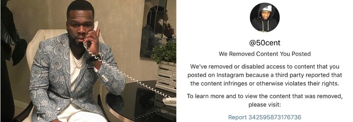Naštvaný 50 Cent skončil s Instagramem poté, co mu zablokoval nevhodný obsah. Teď z trucu přidává sadomaso fotky