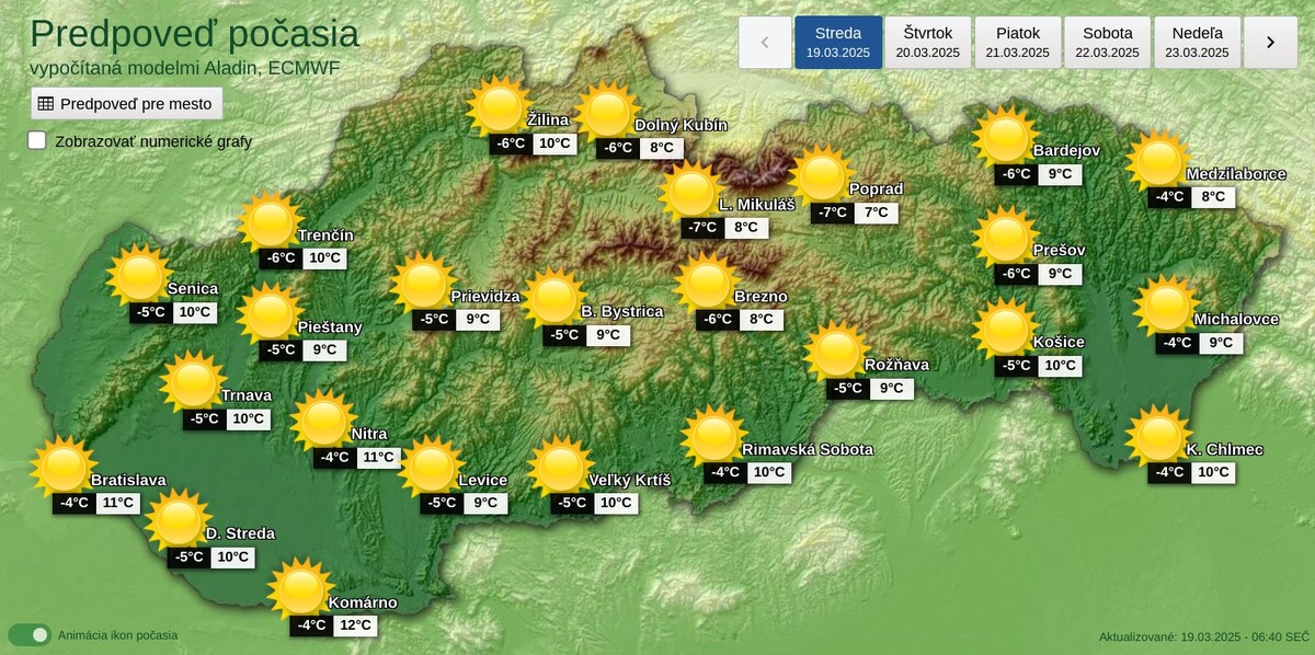 mapa pocasie