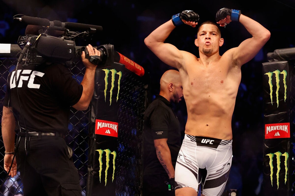 Nate Diaz před zápasem s Leonem Edwardsem, 12. června 2021, UFC 263