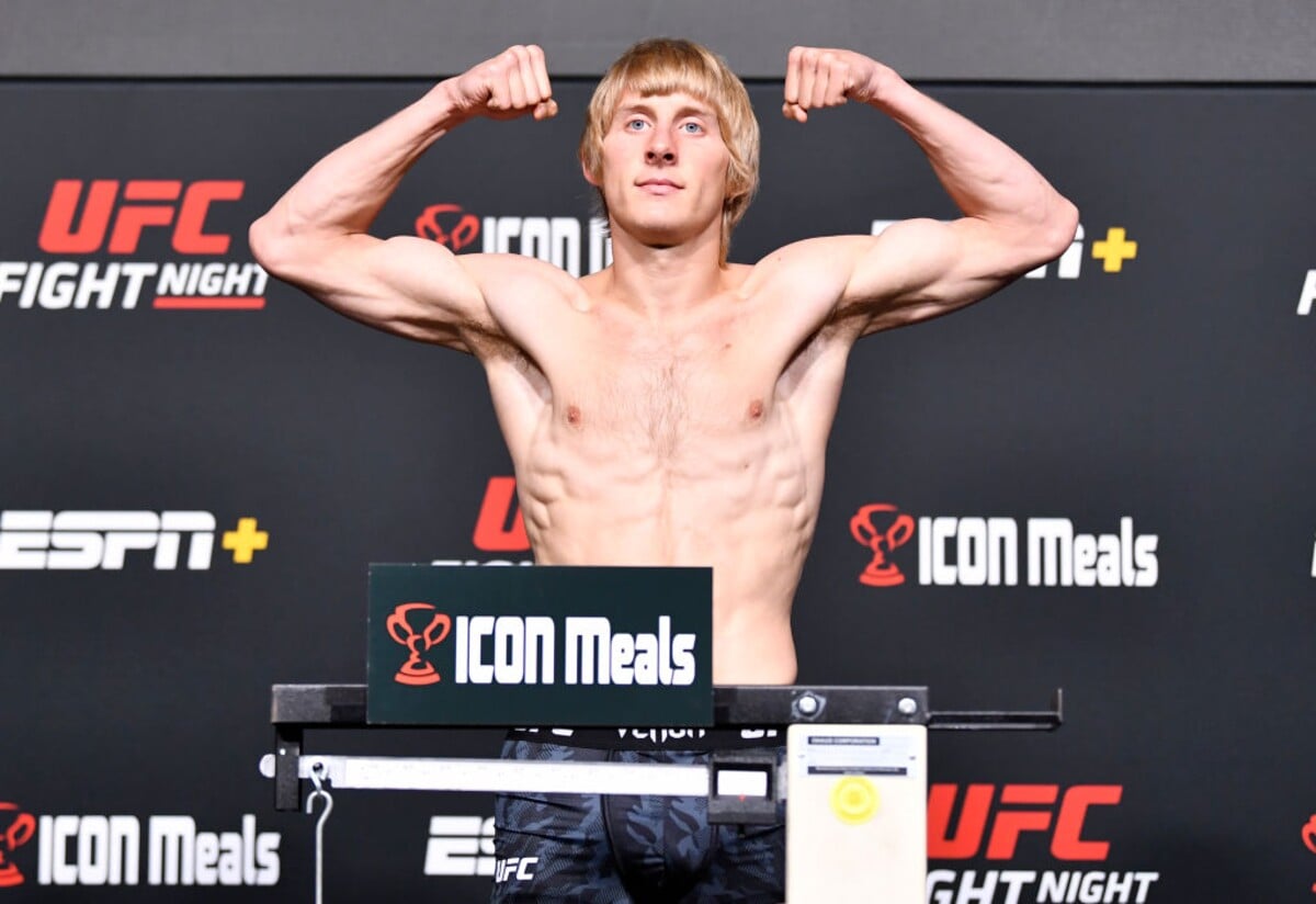 Paddy Pimblett na vážení den před zápasem na turnaji UFC v Las Vegas 3. září 2021