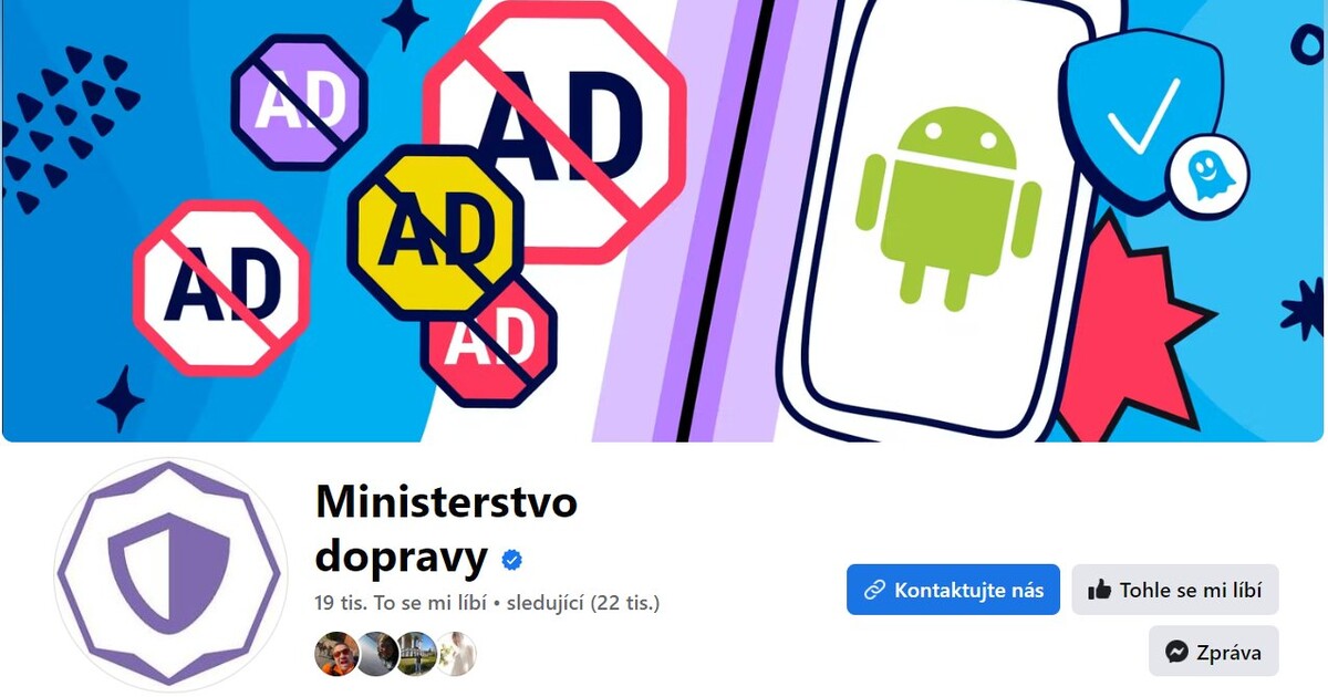 Na nic neklikej! Hackeři napadli Facebook ministerstva dopravy, propagují aplikaci na blokování reklamy