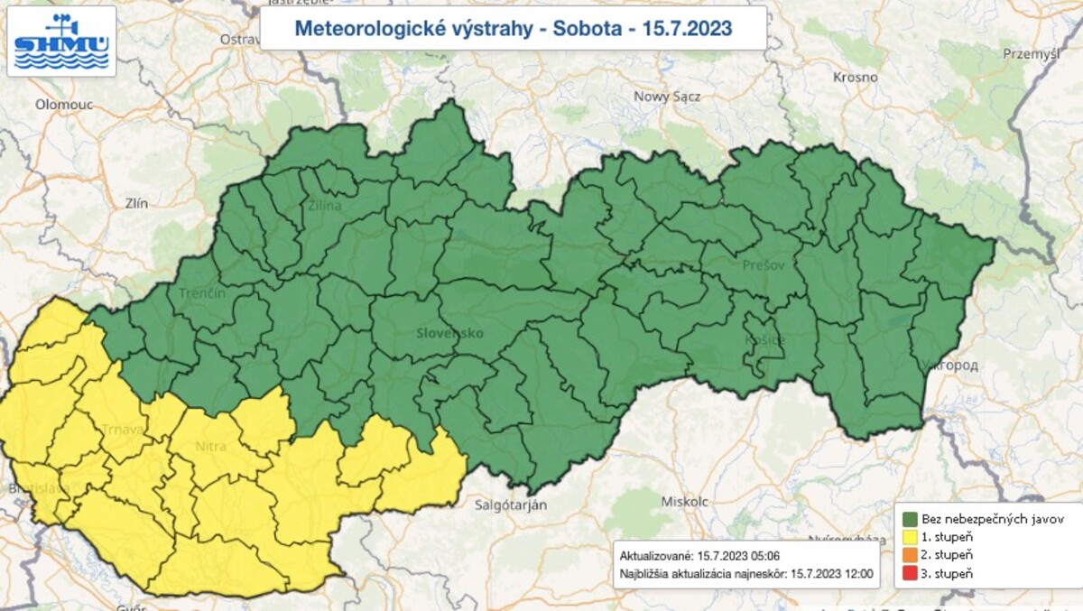 SHMÚ varuje pred vysokými teplotami.