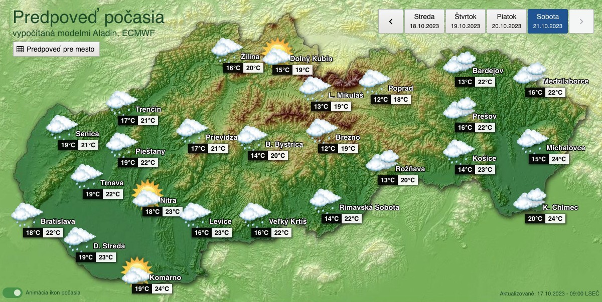 počasie, mapa