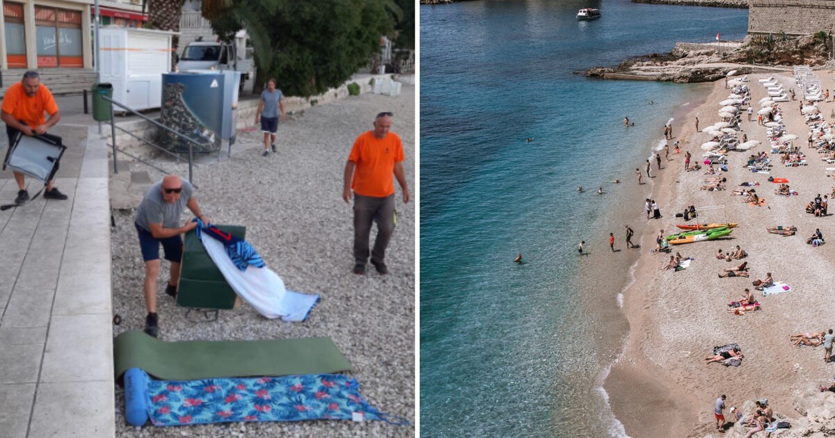 Chorvatské město se rozhodlo bojovat proti ručníkovému turismu. Zveřejnilo záběry ze zátahu na pláž