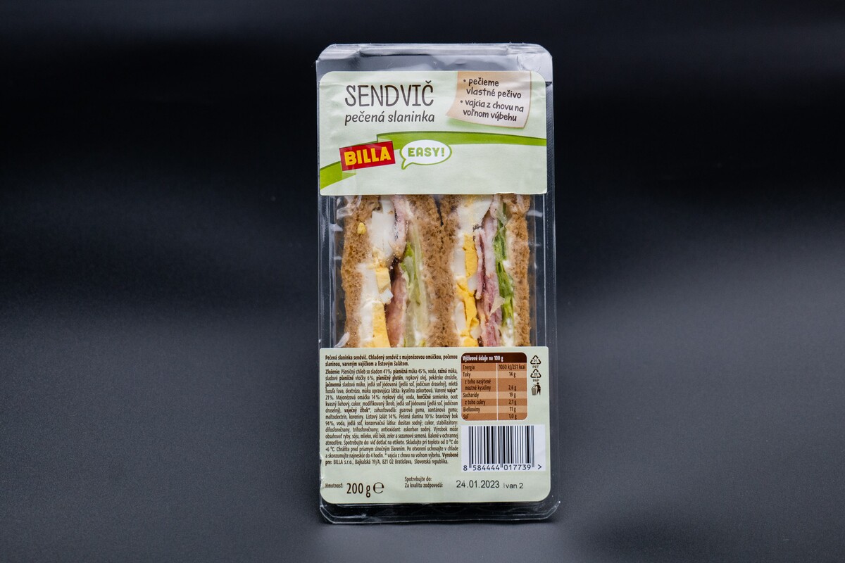 test balených obložených sendvičov