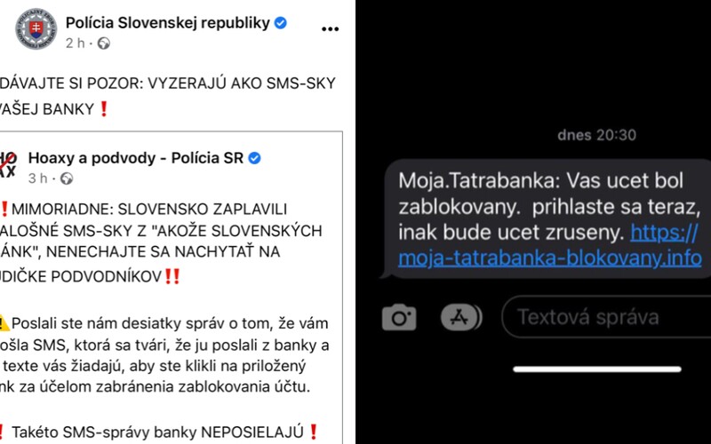 Podvodníci posielajú v mene banky falošné SMS. Po kliknutí na odkaz hrozí napadnutie bankového účtu, varuje polícia.