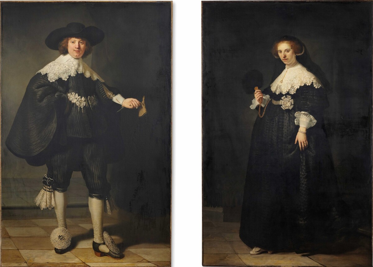 7. Přívěsné portréty Maerten Soolmans a Oopjen Coppit – Rembrandt.