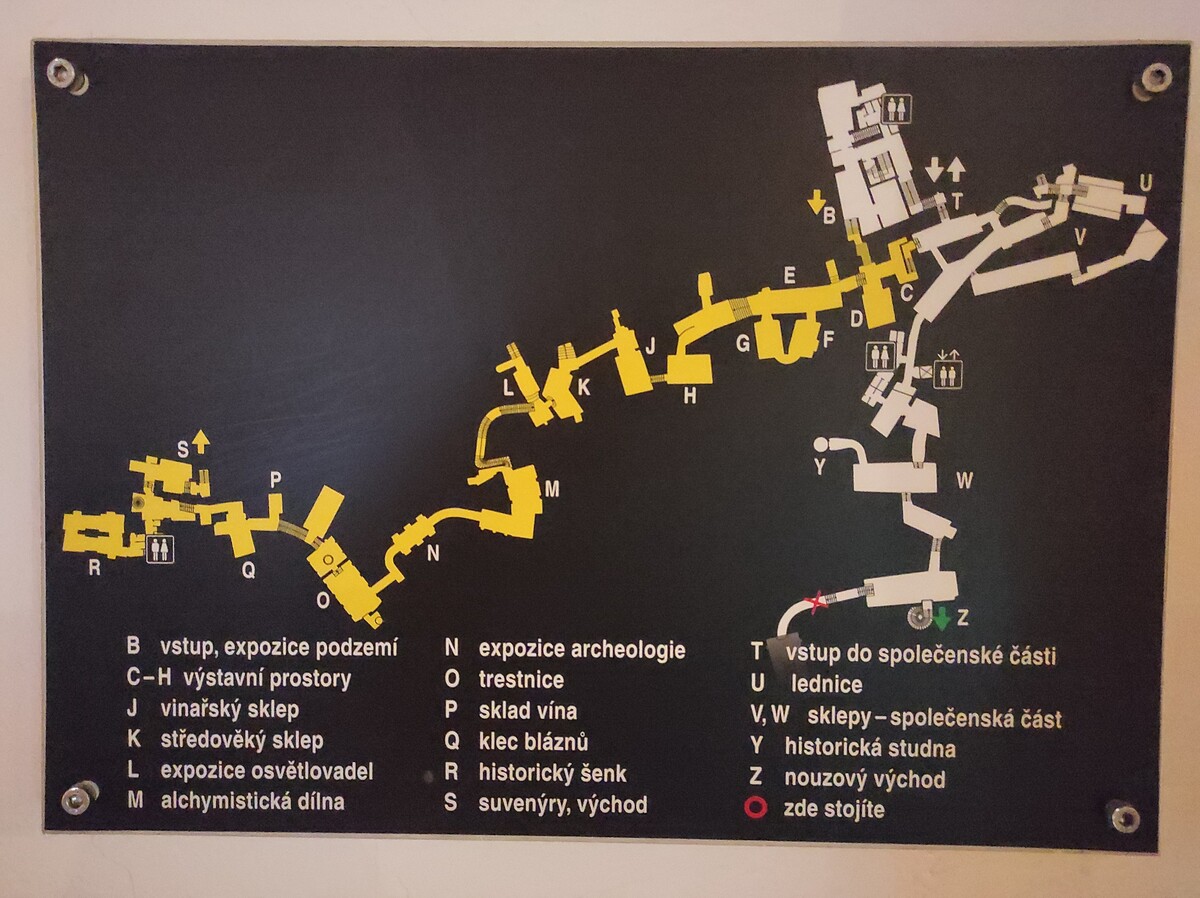 Mapa Labyrintu pod Zelným trhom.