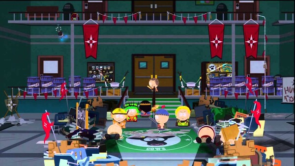 Částečně se ve škole odehrává i hra South Park: The Stick of Truth. Pamatuješ si, kdo zde během závěrečné mise hlídá chodby a s kým zde musíme bojovat?