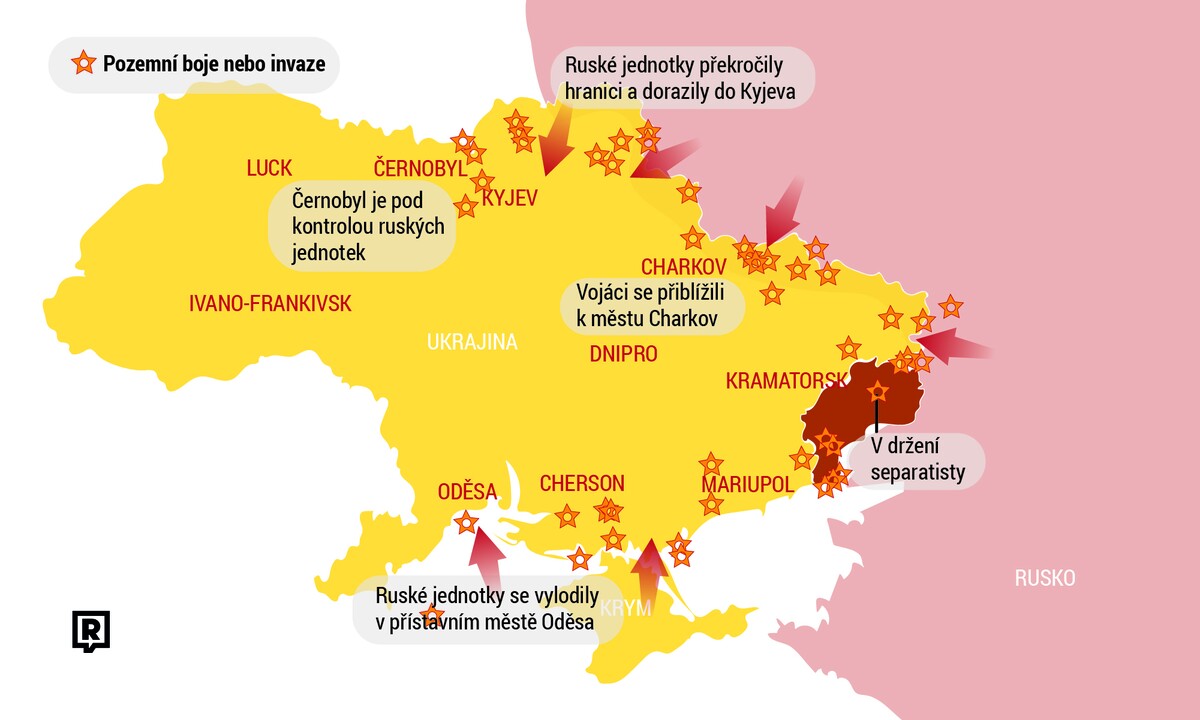 Mapa Ukrajina | Boje