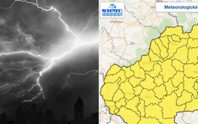 SHMÚ: Silné búrky hrozia na celom Slovensku, môžu spôsobiť škody a záplavy.