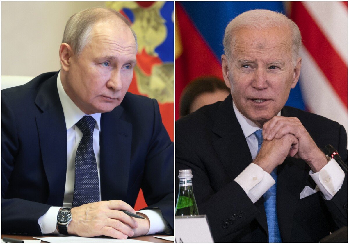Vladimir Putin a Joe Biden.