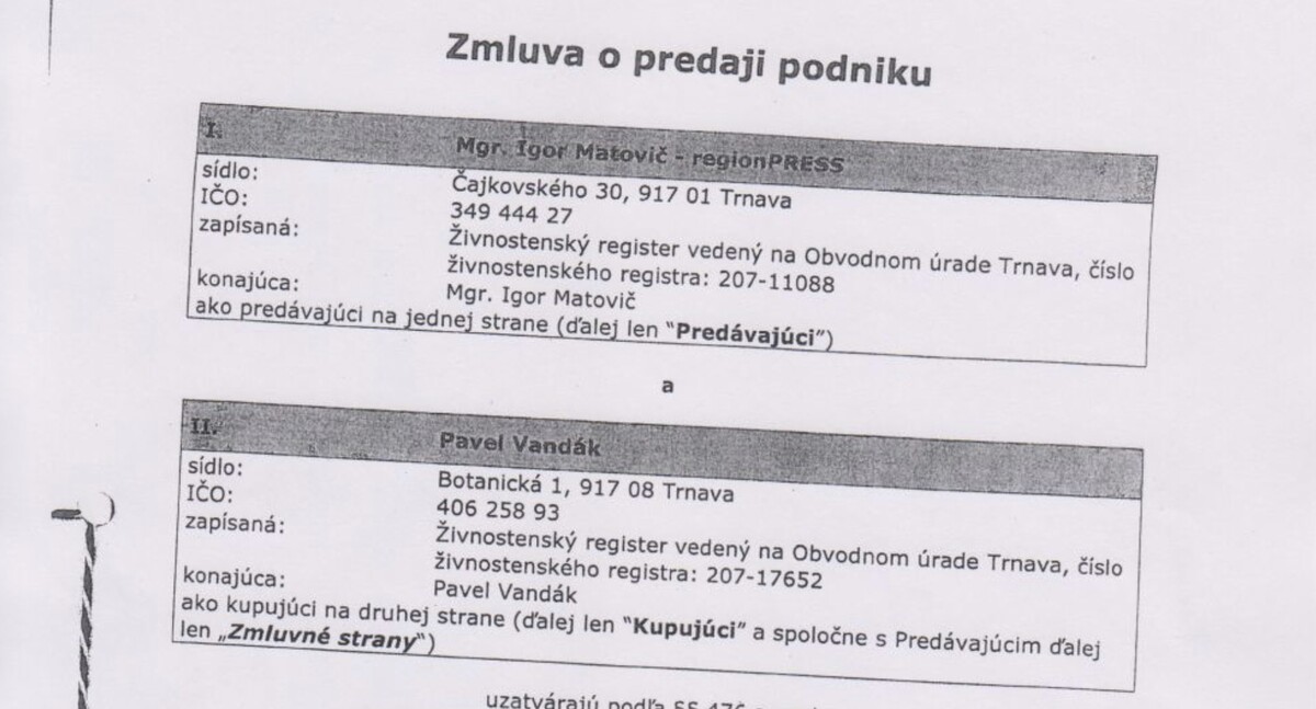 Úryvok z dokumentu Daňového úradu Trnava, ktorý Robert Fico rozdával novinárom na tlačovej konferencii.