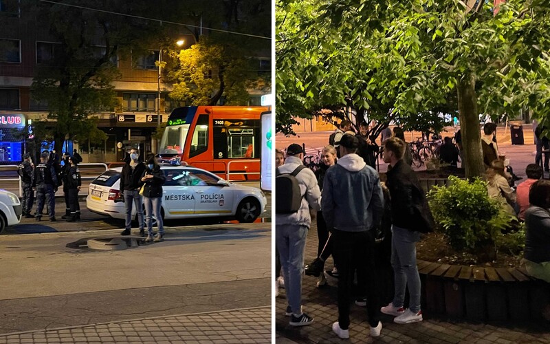 V Bratislave sú ľudia v uliciach aj po deviatej. Policajti ich musia posielať domov, ešte stále platí zákaz vychádzania.