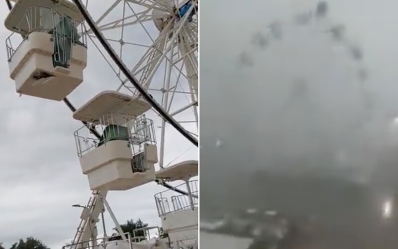 VIDEO: Víchrica v Taliansku roztočila ruské koleso, kabíny lietali vzduchom.
