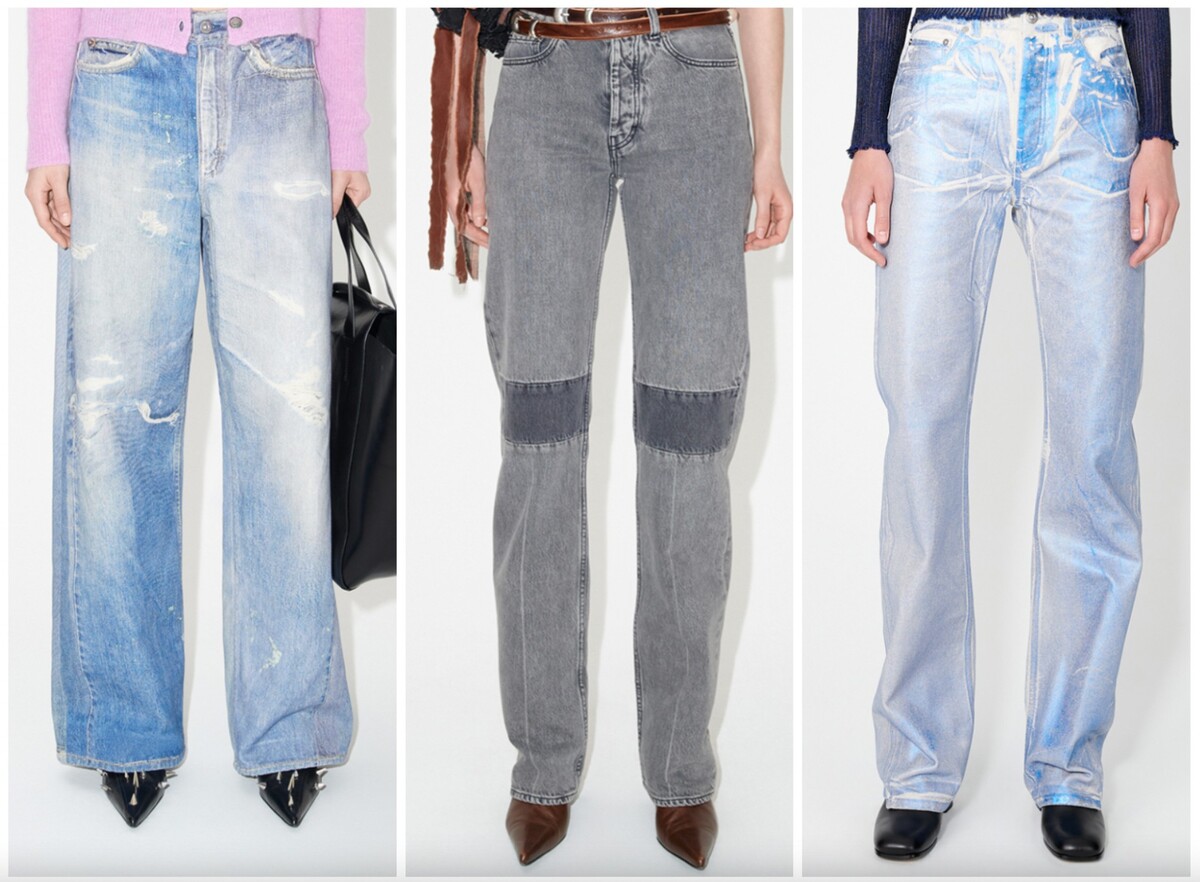 Ako horúci tip ti dávame aj bledomodrý pár džínsov s vintage printom a vysokým pásom či šedý model s výrazným patchworkom v oblasti kolien. Tretí model s metalickým efektom ti zase skvele poslúži na letný festival či večernú párty.